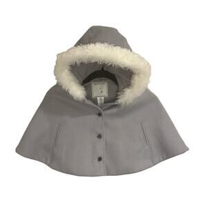 Janie and Jack Faux Fur Trim Hooded Cape Faux Fur Trimmed Hood Fully Lined sz 2T